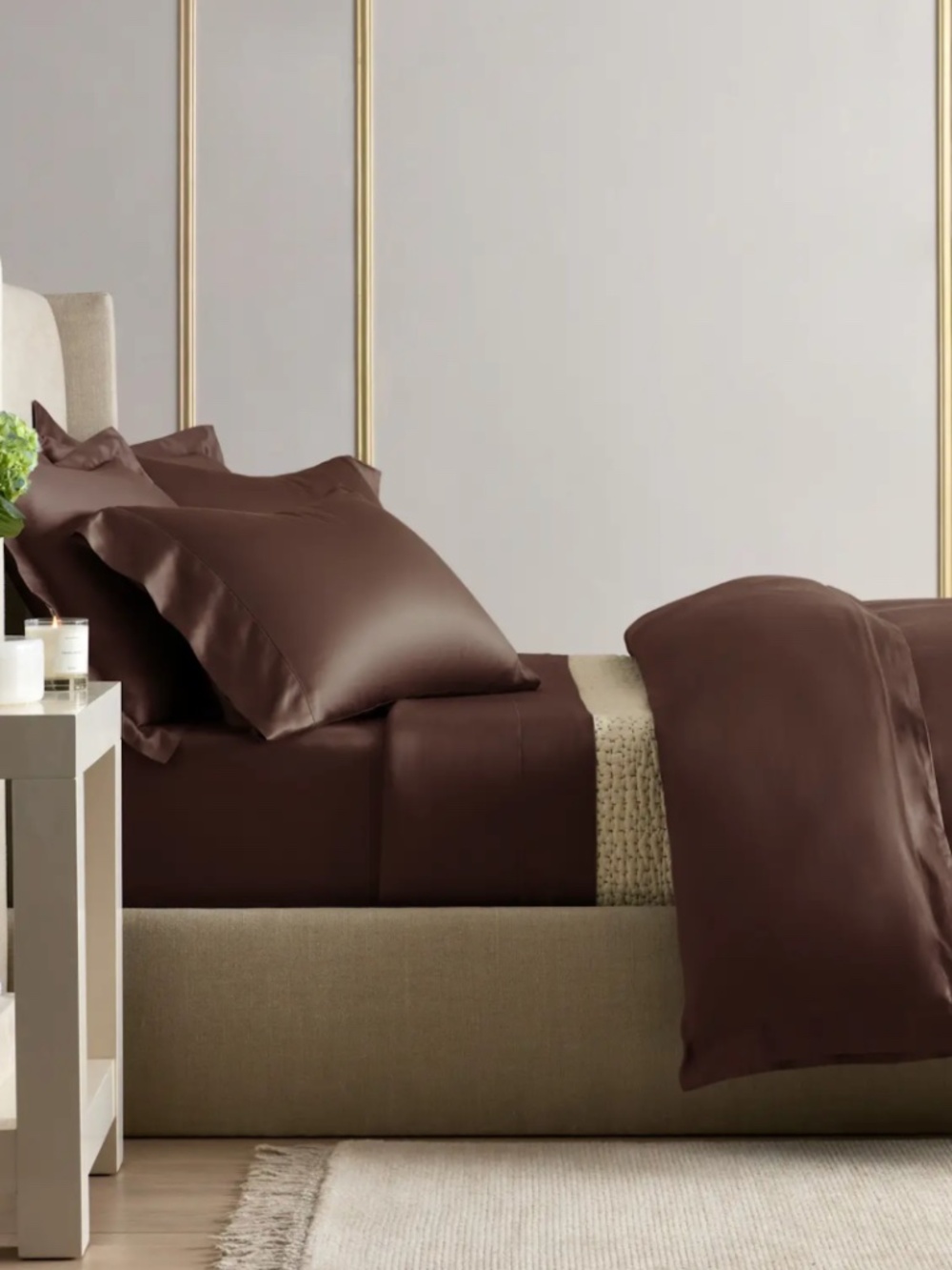 Quince Signature Giza Cotton Sateen Duvet Cover Espresso Brown King